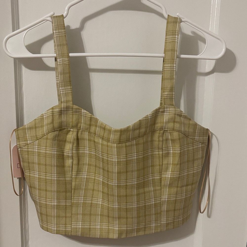 Plaid Yellow Crop Top